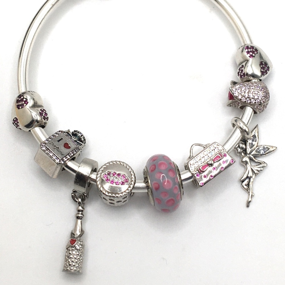Authentic Pandora Bracelet With Mix 925 Silver Charms Plus x1 Pandora Bead